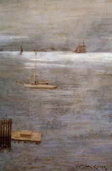 威廉 梅裡特 查斯 Sailboat at Anchor 威廉 梅裡特 查斯 Sailboat at Anchor